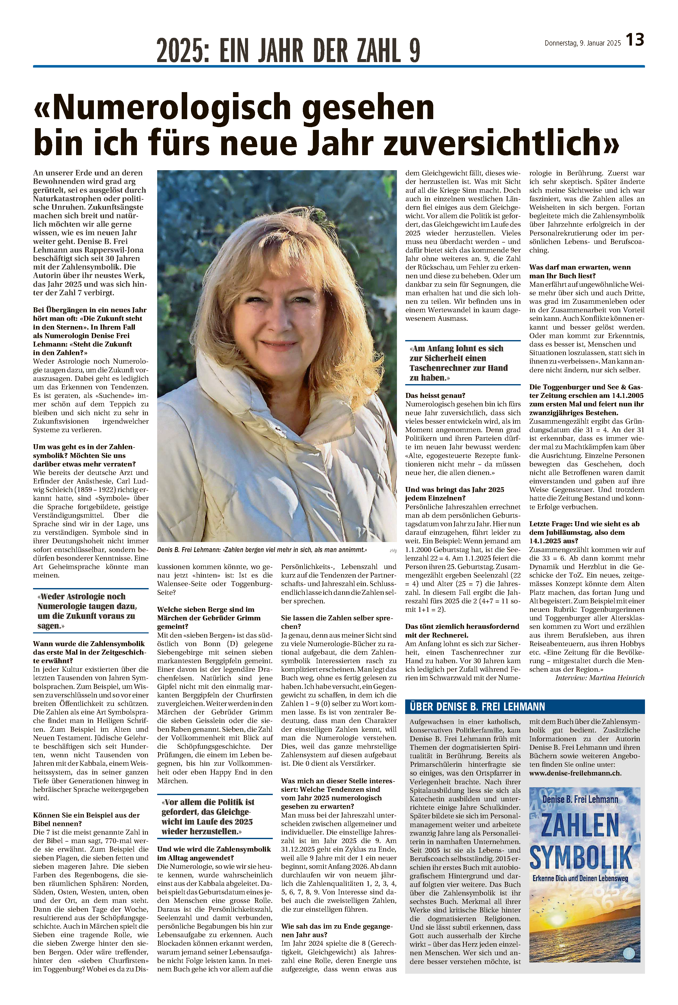 Toggenburger Zeitung Donnerstag 09. Januar 2025